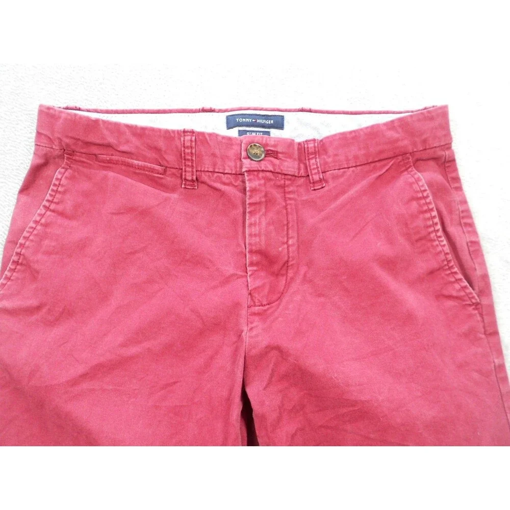 Tommy Hilfiger Chino Pants Mens Sz. 31x32 (29x29) Actual Straight Leg Red